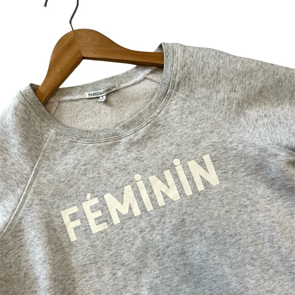 Rebecca Minkoff Gray Fleece Lined Feminin Graphic Sweatshirt Small - Picture 3 of 5